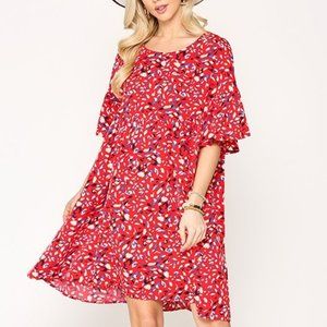 GiGiO Fun Party Print Babydoll Dress with Pockets